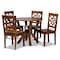 Baxton Studio Kaila Modern and Contemporary Walnut Brown Finished Wood 5-Piece Dining Set 179-11388-10899-Zoro - alternate 1